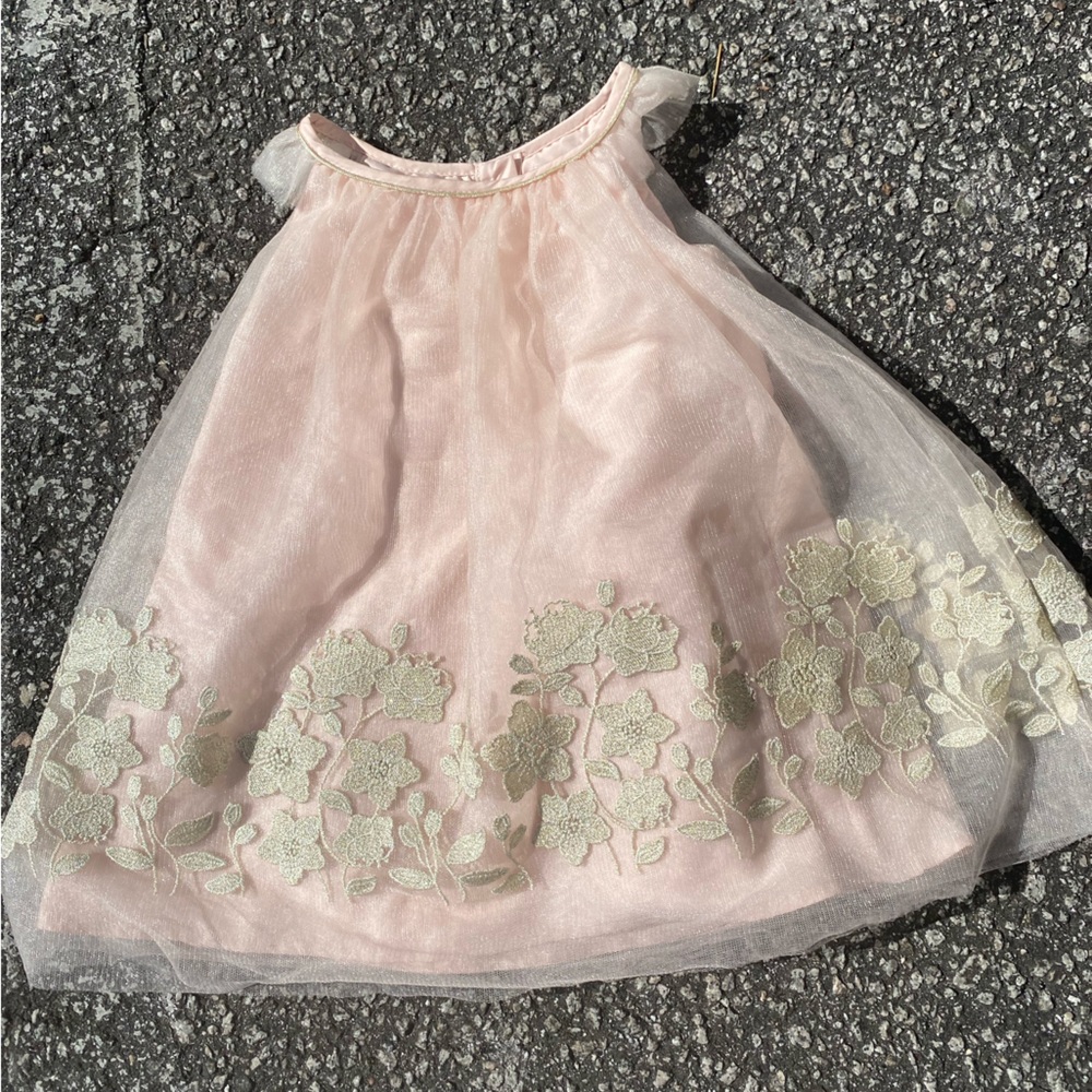 Girls Pink and gold formal dress